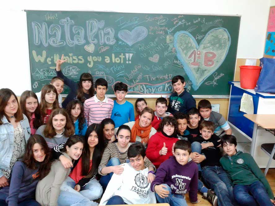 NATALIA CON UN GRUPO DE ALUMNOS DE 1º ESO